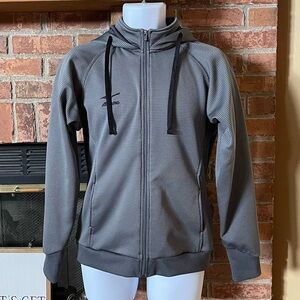 Mizuno Performance Gray Waffle Print Hooded Jacket